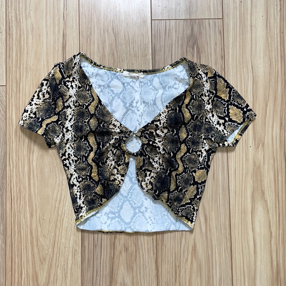 Heart &Hips Snake Skin Crop Top